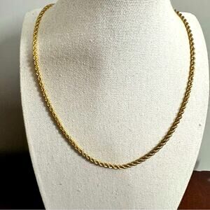 Vintage TRIFARI Gold Rope Chain Necklace Costume Retro Jewelry Minimalist